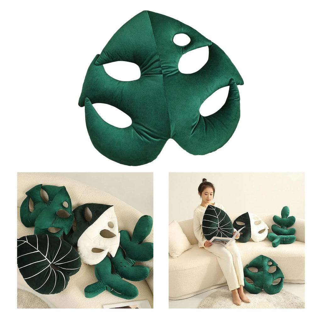 Green Plant Leaf Shaped Throw Pillow V364008