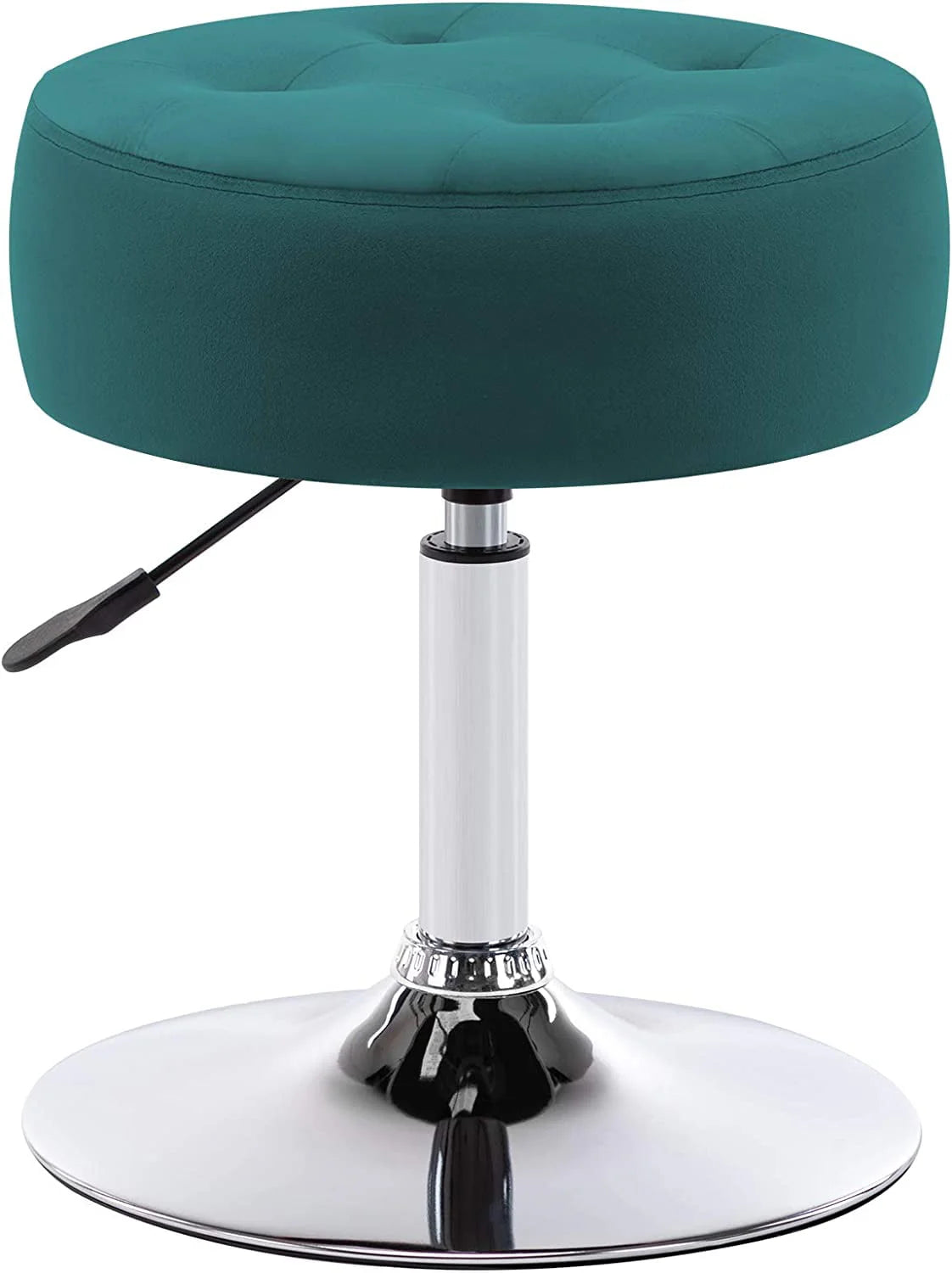White Swivel PU Leather Vanity Stool V467