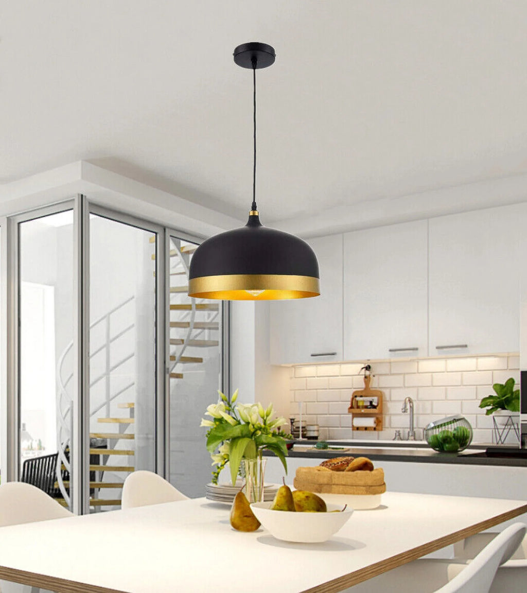 Black and Gold Metal Pendant Light Q951753