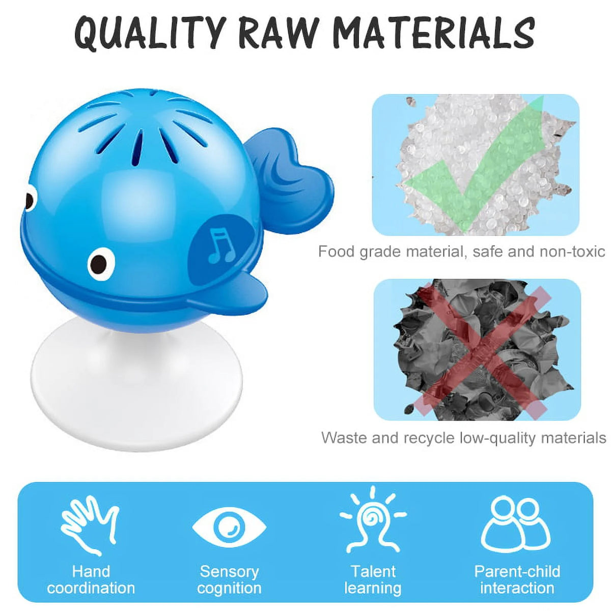 3 Pack Baby Rattles Set Suction Cup Toys V640419