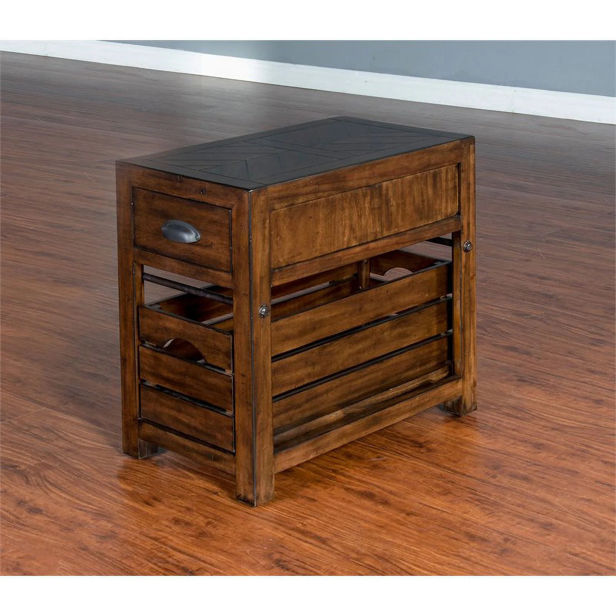 15" Mahogany Wood Chair Side Table Set of 2 N1255