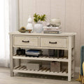 Gray Rectangle Wood Console Table with Drawers Z534