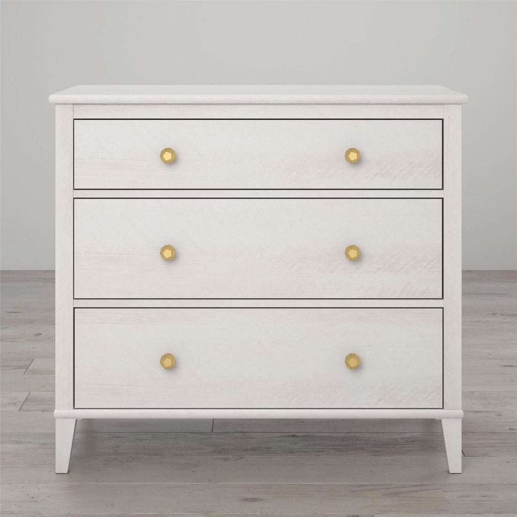 White 3 Drawer Dresser P43376