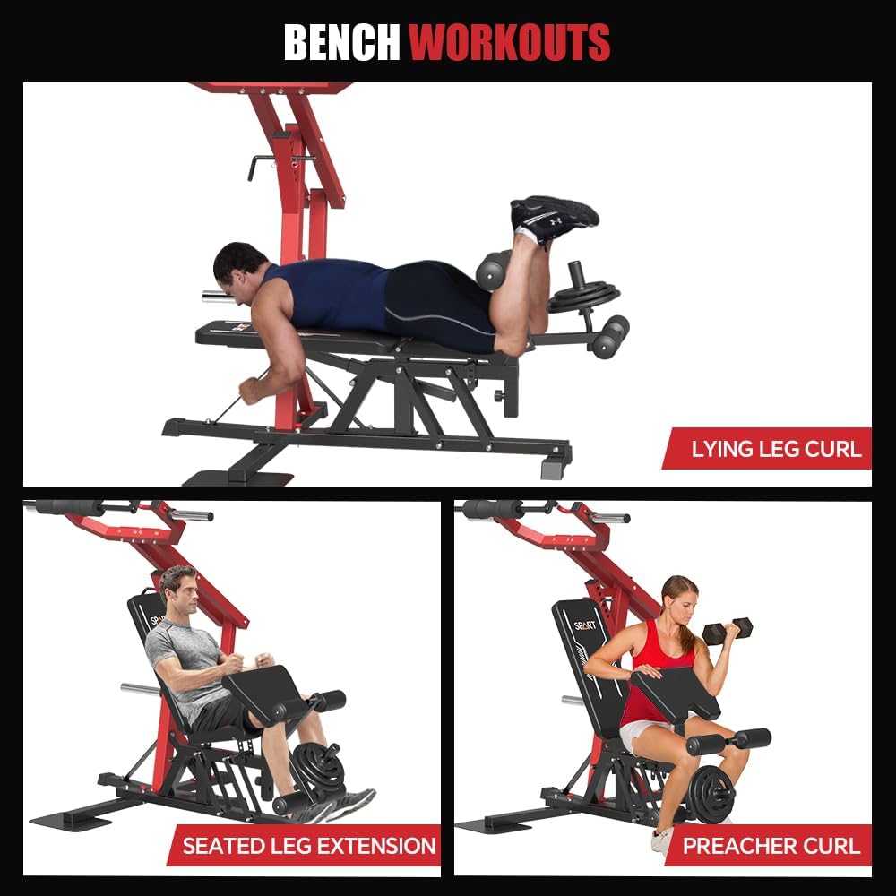 Red Multifunctional Strength Training Station with Multi Bench Press Z728
