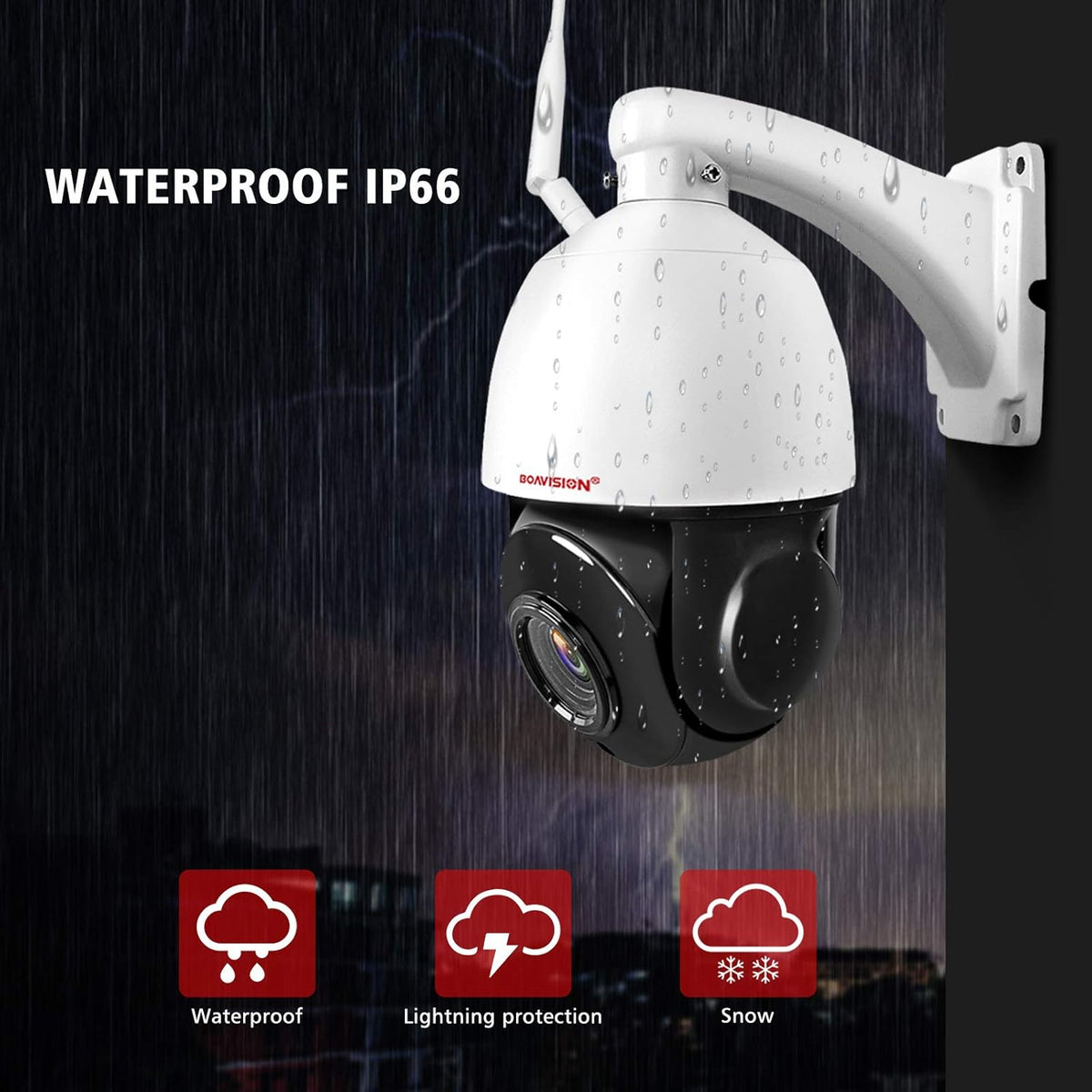 5MP 30X Zoom PTZ Security Camera Outdoor Wireless WiFi POE Surveillance System N4668