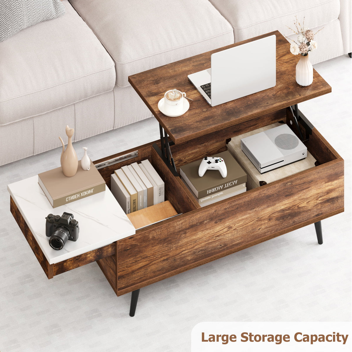 Lift Top Coffee Table with Storage Box E9640