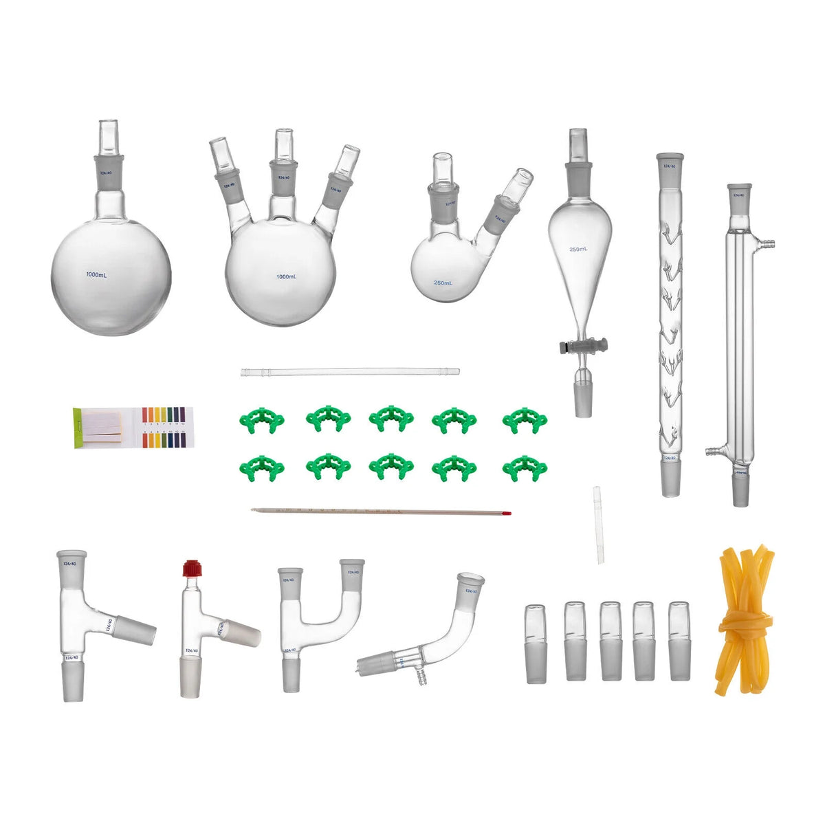 29 Pcs High Borosilicate Glass Lab Glassware Kit L406