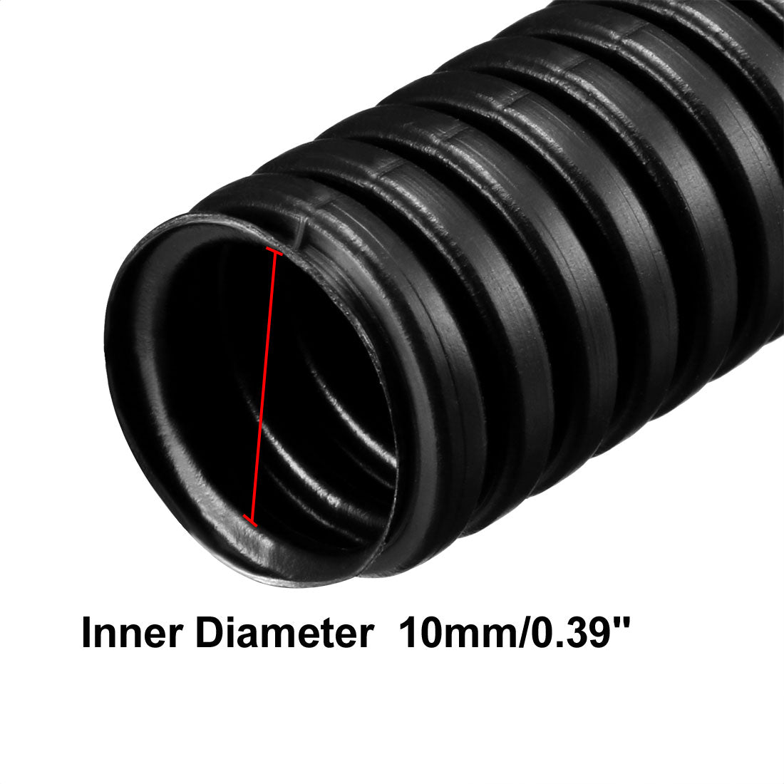 13mm Outside Dia Corrugated Bellow Conduit Tube Black T126
