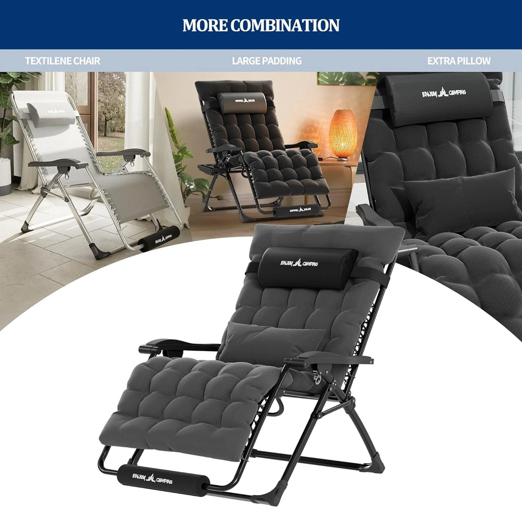Oversized Zero Gravity Chair Set of 2 Dark Gray H776071