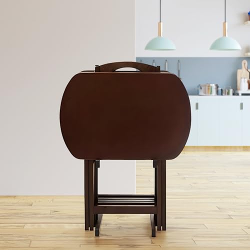 2-Piece Lacquered Wooden Snack Table Set W45658
