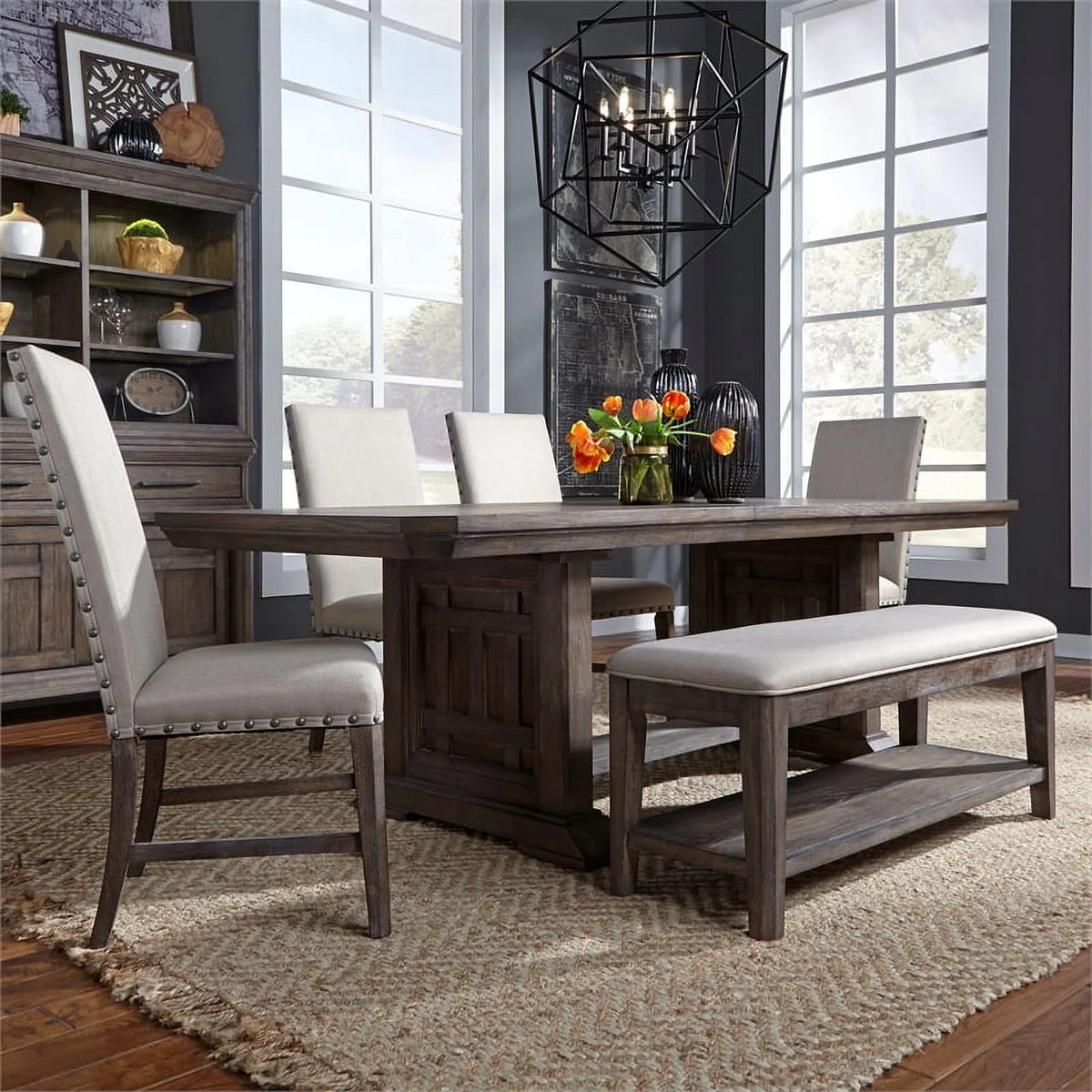 Oak Wood Trestle Table G150274