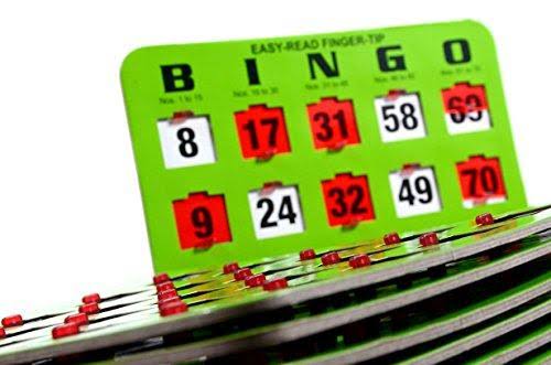 Green Bingo Heavy Duty 5 Ply Jumbo Shutter Slide Cards Z75396