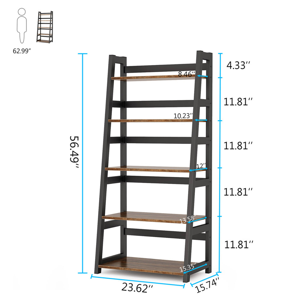 5-Tier Modern Bookshelf C557384