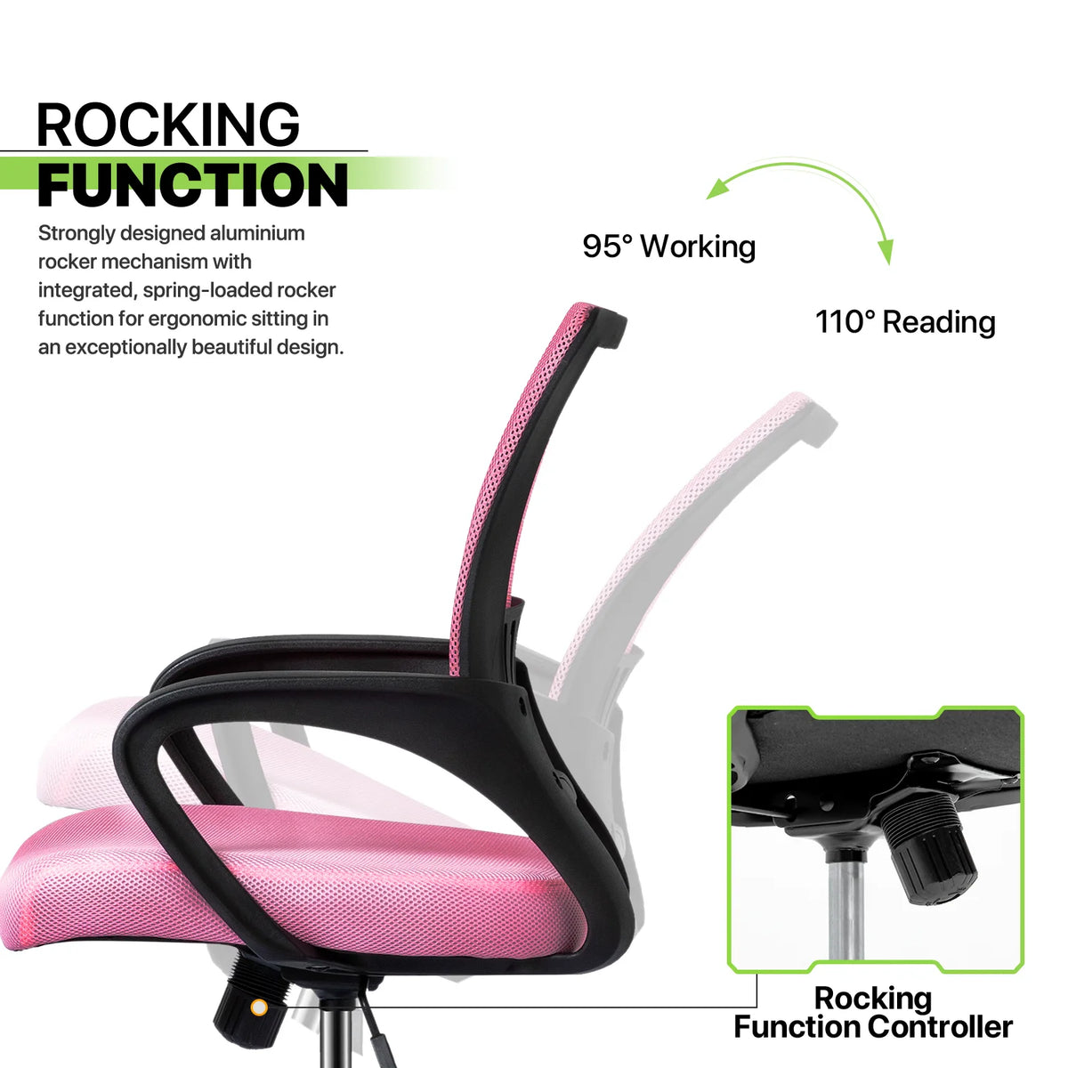 Pink Mesh Office Chair with Armrests Z315