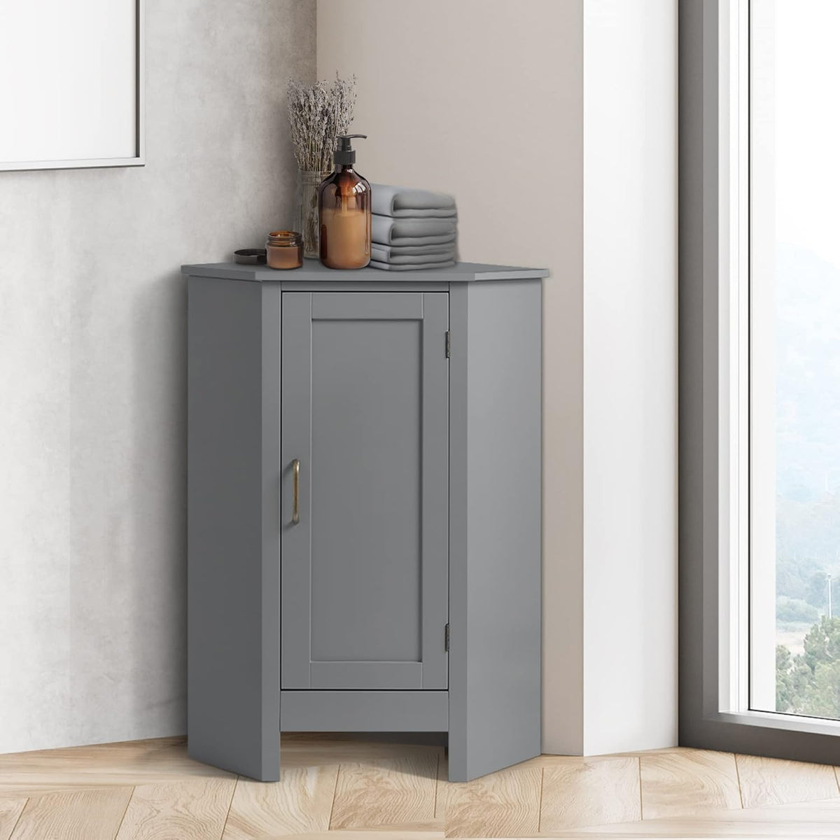 Grey Corner Cabinets J319