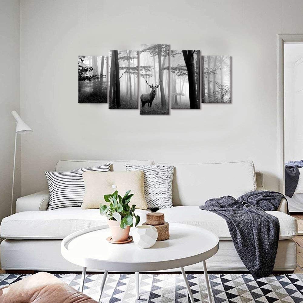 Black and White Deer Canvas Prints Artwork R28059