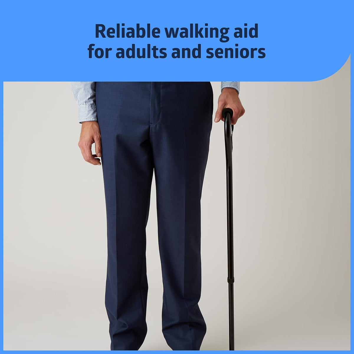 Black Aluminum Offset Walking Cane S732177