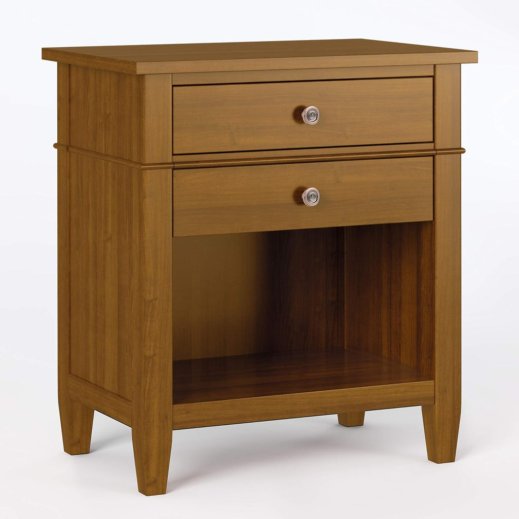 White Solid Wood 2 Drawer Nightstand X60564