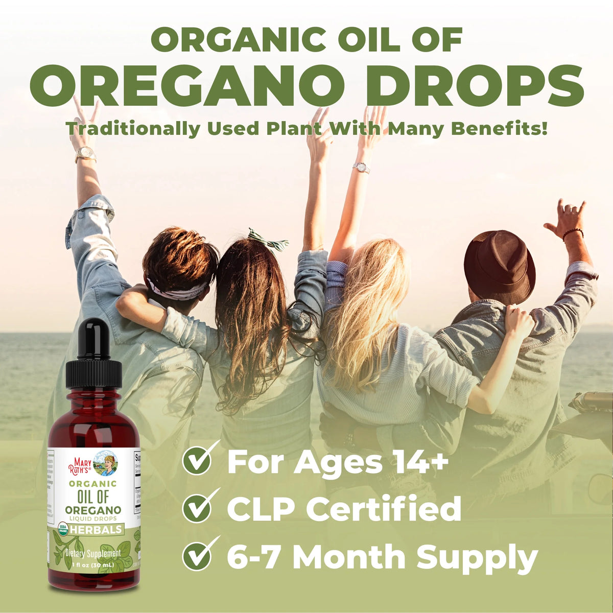 USDA Organic Oil of Oregano Liquid Drops, 1 fl oz / 30ml F283
