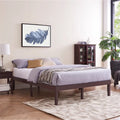 Solid Wood Platform Bed Twin XL Espresso H74965