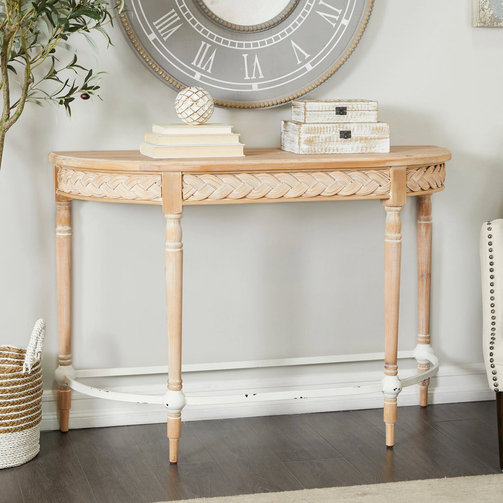 Brown Wood Console Table N889
