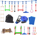50 Ft Slackline Monkey Bar & Ladder Playset with Carry Bag C80010