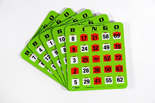Green Bingo Heavy Duty 5 Ply Jumbo Shutter Slide Cards Z75396