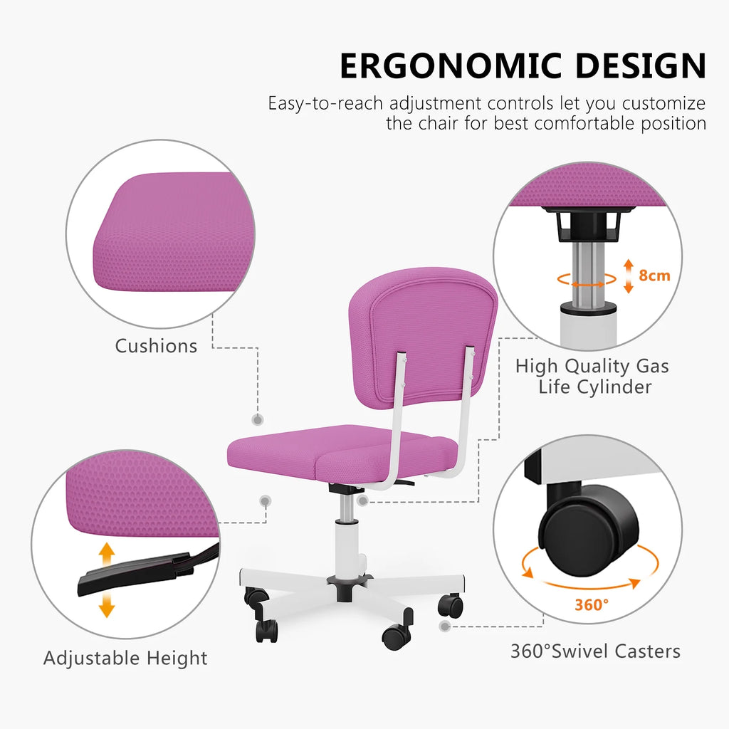 Pink Ergonomic Office Chair with Lumbar Support M270019