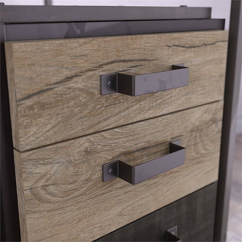 4 Piece Industrial Office Set in Rustic Gray E4729