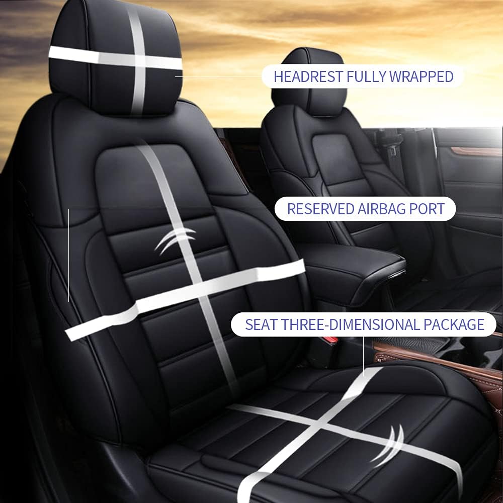 Faux Leather Waterproof Full Set Car Seat Covers P258
