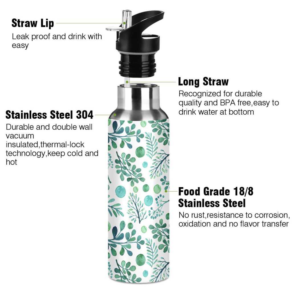 20 oz Insulated Stainless Steel Water Bottle with Straw Lid Z569656