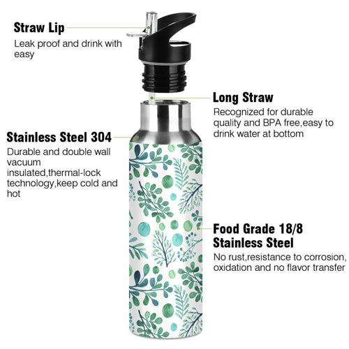 20 oz Insulated Stainless Steel Water Bottle with Straw Lid Z569656