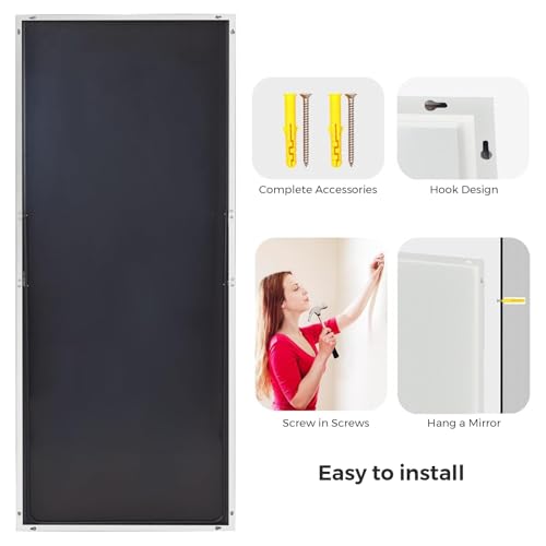 Black 65"x24" Full Length Mirror with Aluminum Alloy Frame B478