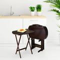 2-Piece Lacquered Wooden Snack Table Set W45658