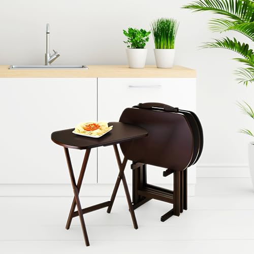 2-Piece Lacquered Wooden Snack Table Set W45658
