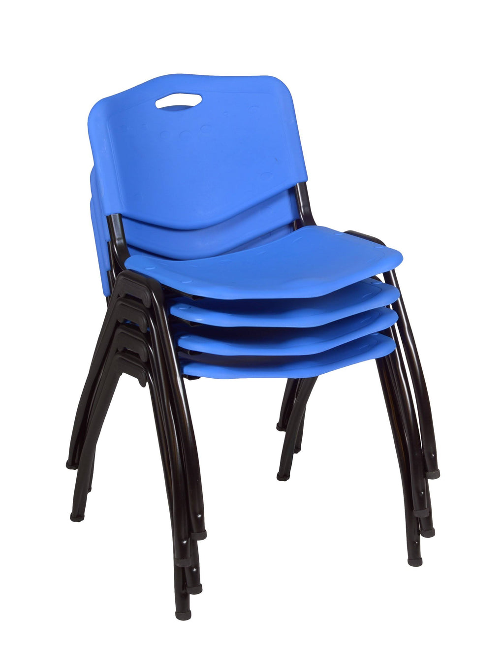 42x22 Round Breakroom Table & 4 Stack Chairs O1586