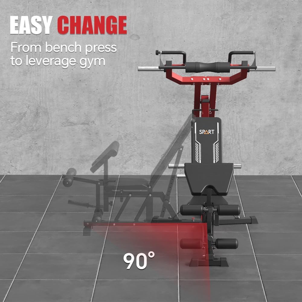 Red Multifunctional Strength Training Station with Multi Bench Press Z728