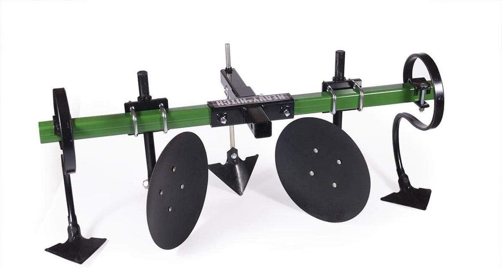 Green Multi-Purpose Disc Cultivator Garden Bedder Attachment with S-Tines and Row Maker Insert C98623