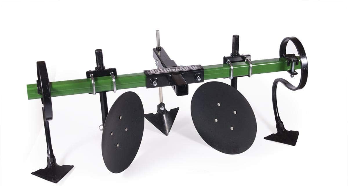 Green Multi-Purpose Disc Cultivator Garden Bedder Attachment with S-Tines and Row Maker Insert C98623