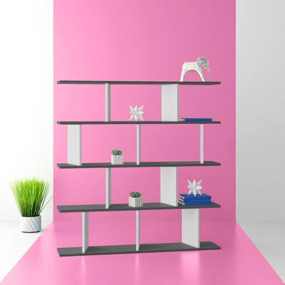 Light Gray/White Geometric Bookcase A73088