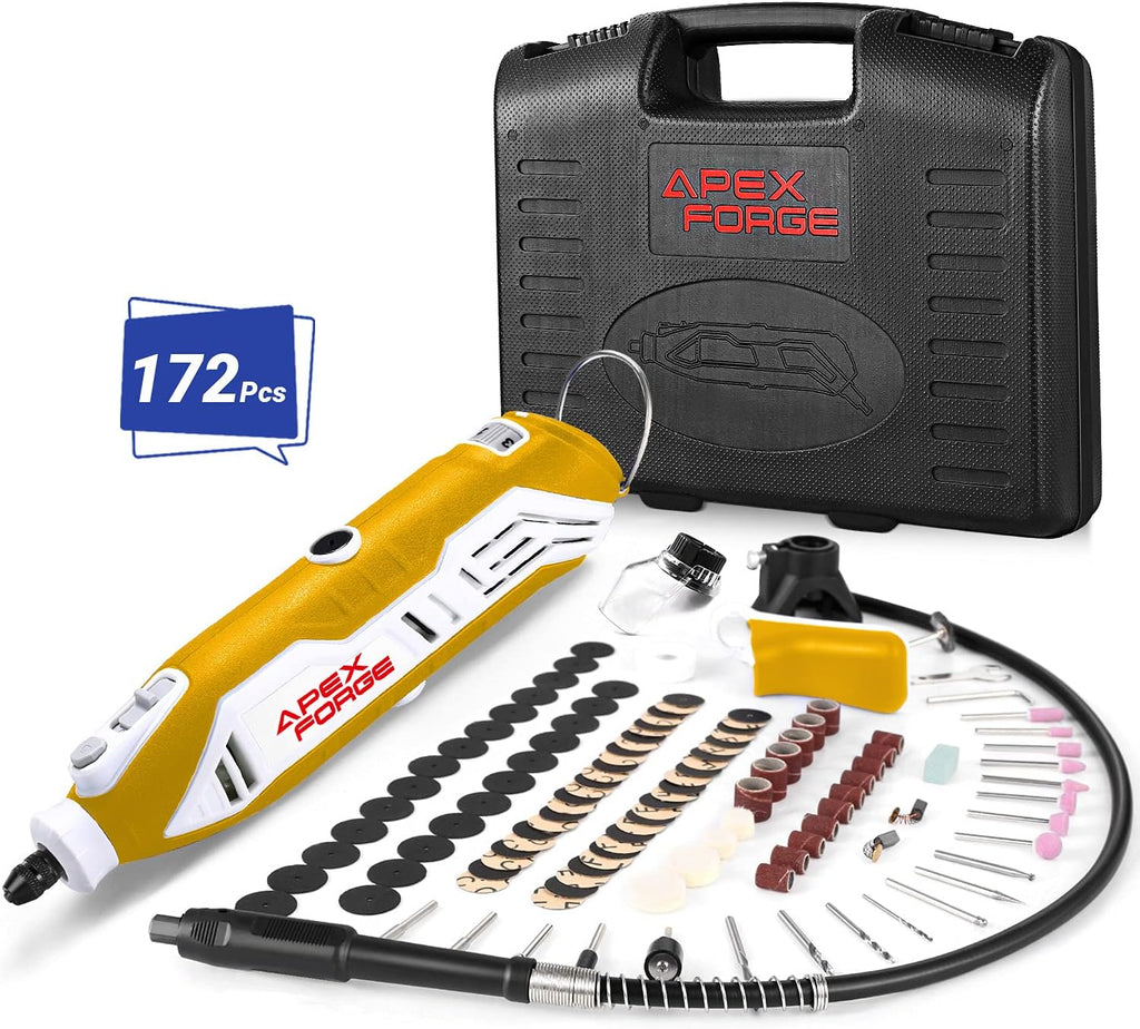 172 Accessories Rotary Tool Kit with Keyless Chuck and Flex Shaft T133