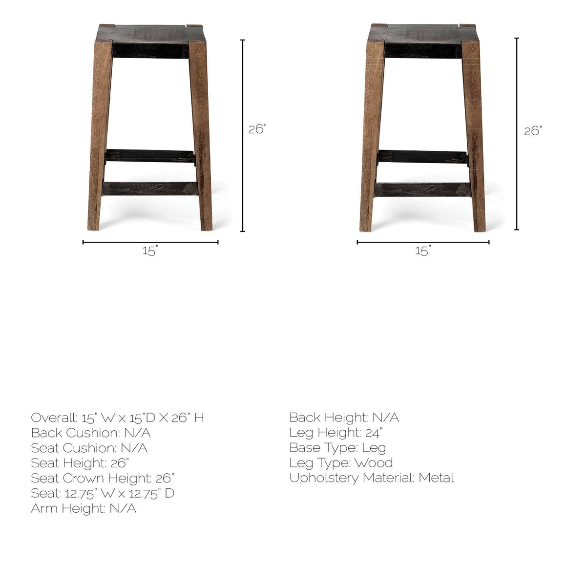Brown Wood Stool P188930