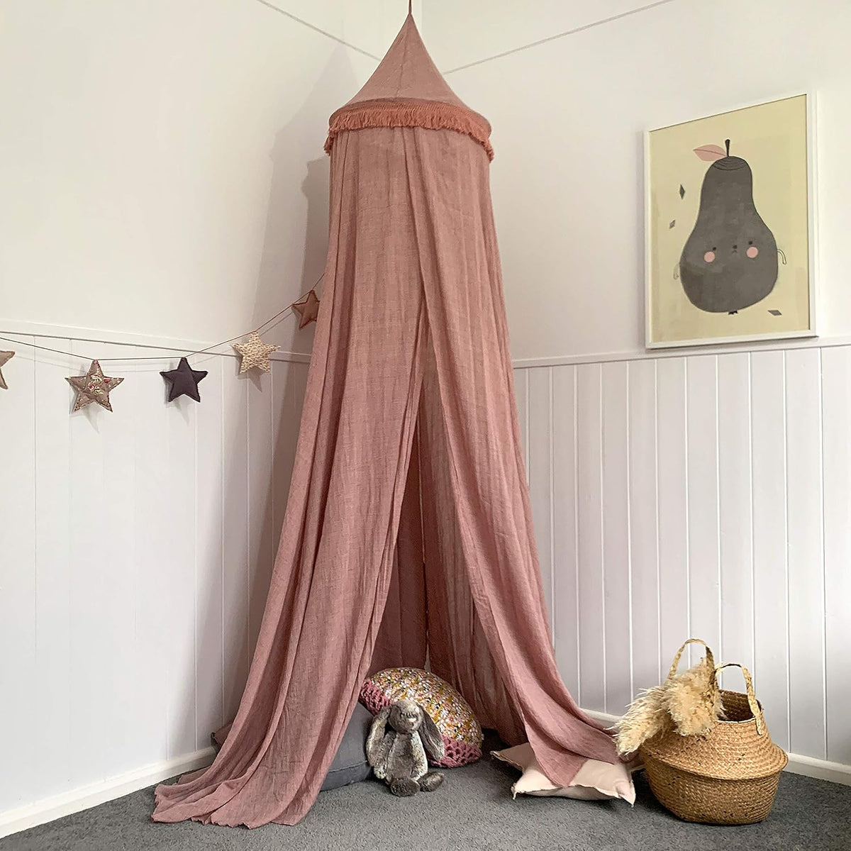 Dusty Pink Princess Canopy with Tassels H391069