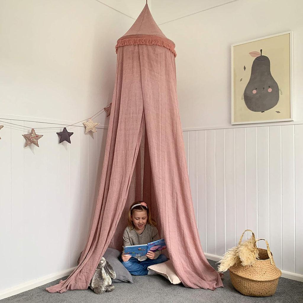 Dusty Pink Princess Canopy with Tassels H391069
