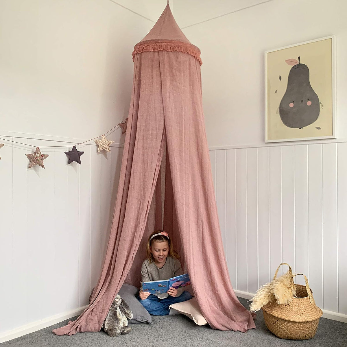 Dusty Pink Princess Canopy with Tassels H391069