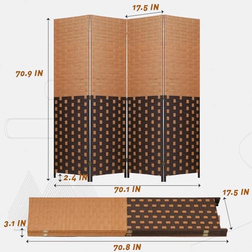 Black 4-Panel Folding Room Divider D8002