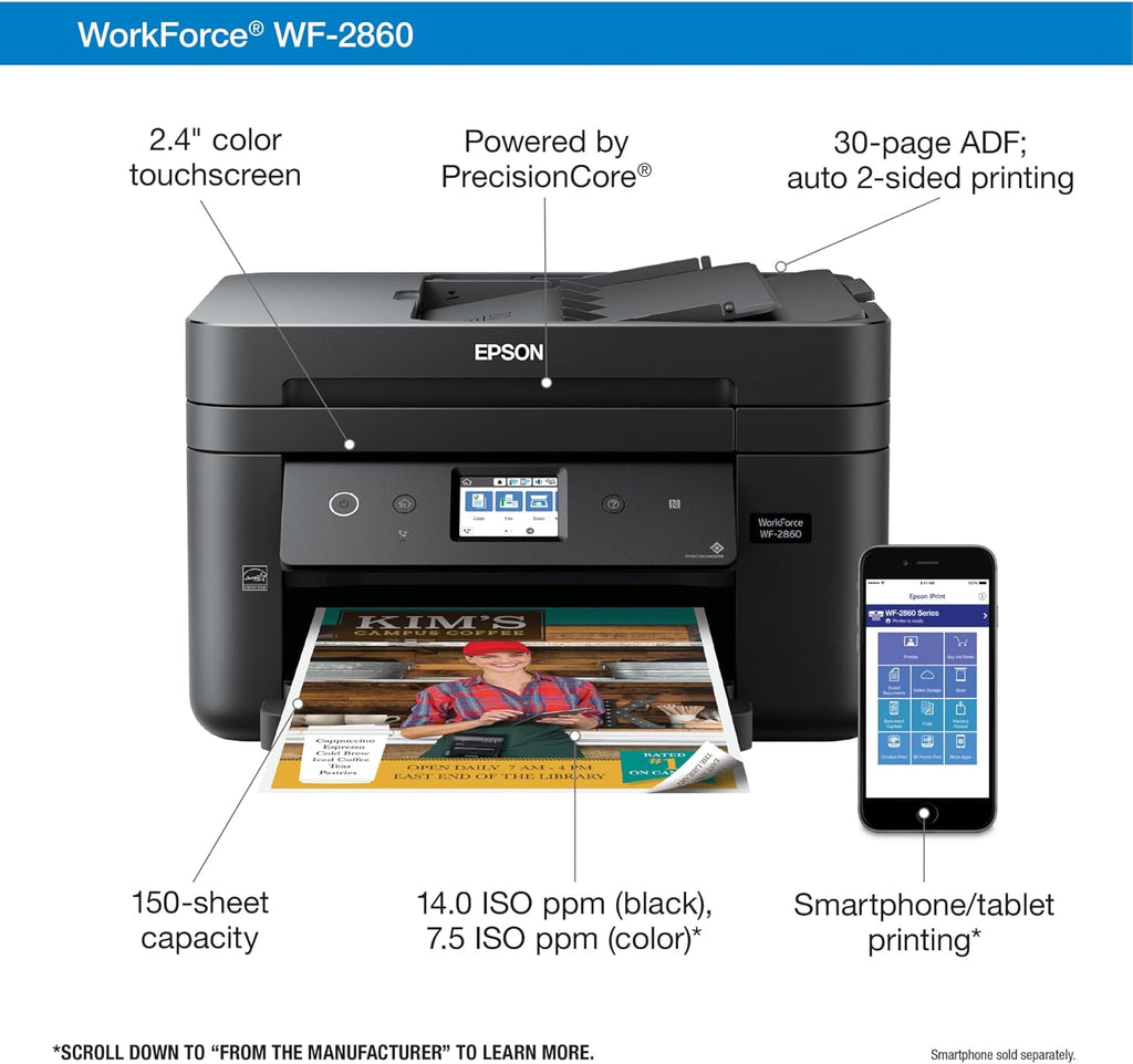 Wireless Color All-in-One Printer with Scanner, Copier, Fax V464184