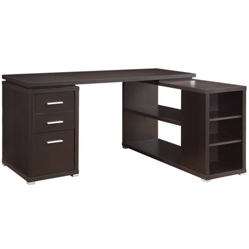 L Shaped Writing Desk in Cappuccino O202626