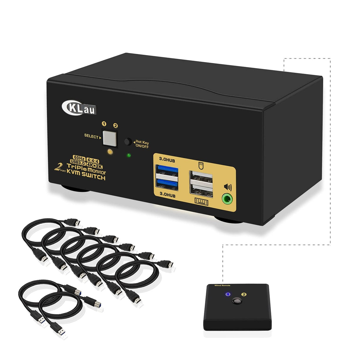 Dual Monitor Displayport KVM Switch 2 Port 4K@60Hz with Audio USB 2.0 Hub W3488