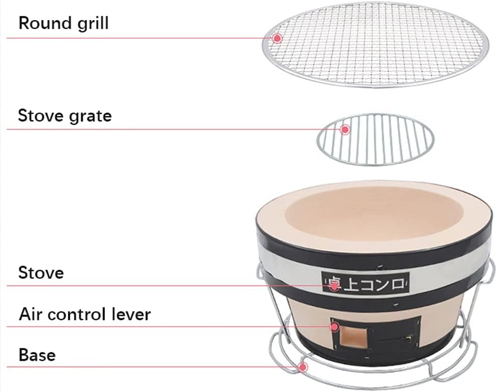 Japanese Ceramic Clay Charcoal BBQ Hibachi Grill Z967179